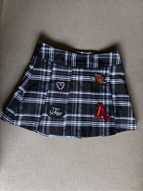 🖤🤍 Black and White Plaid Mini Skirt